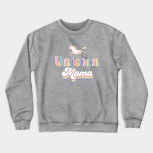 Unicorn Mama Retro Pastel Rainbow Crewneck Sweatshirt